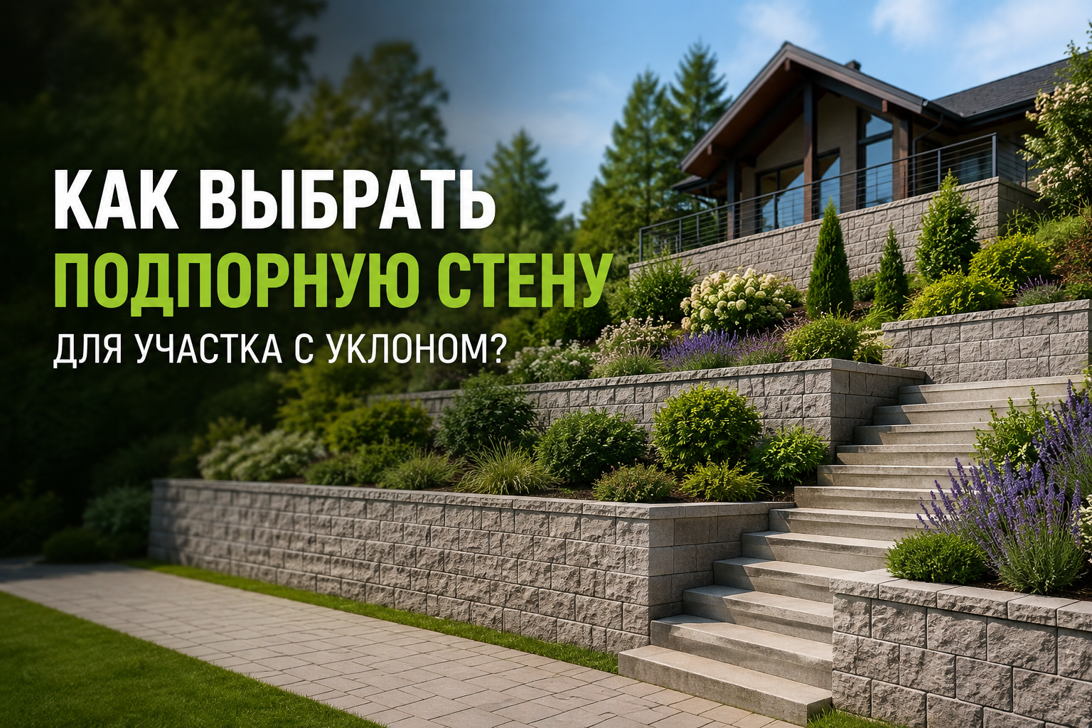 Как выбрать подпорную стену для участка с уклоном