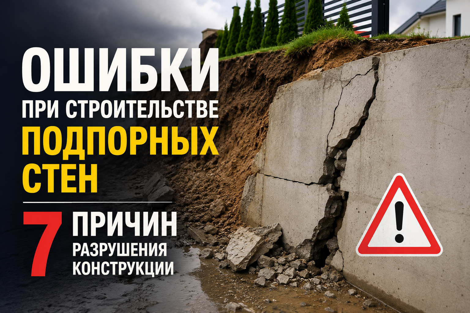 Ошибки при строительстве подпорных стен: 7 причин разрушения конструкции
